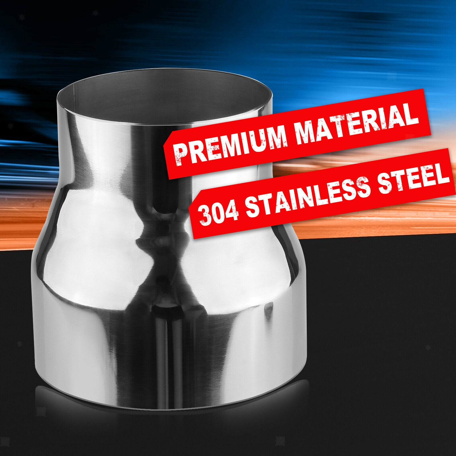 3 "ID to 4" OD exhaust pipe coupling coupling reducer stainless steel