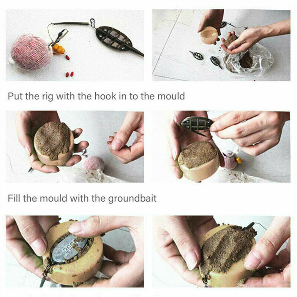 4+1 Fishing Tool Outdoor Mould Kit Inline Method Feeders Bait Holder Lead Sinker