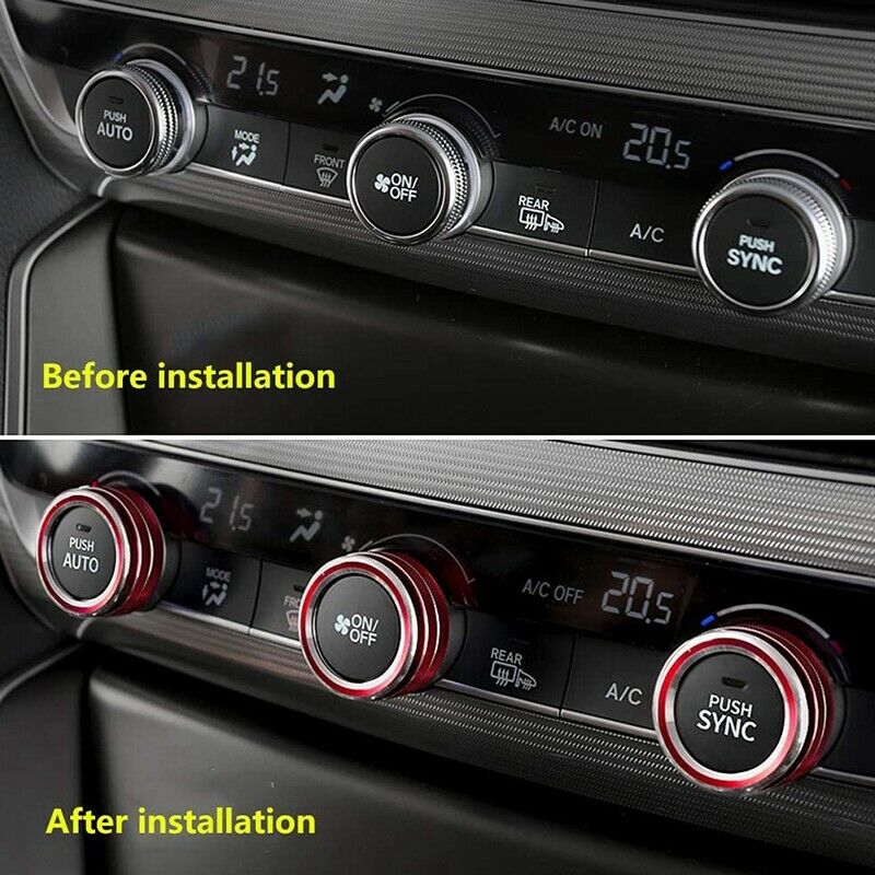 3 Pcs AC Air Conditioning Knob Cover for  10Th Accord 2018 2019 Air Conditi H5J5