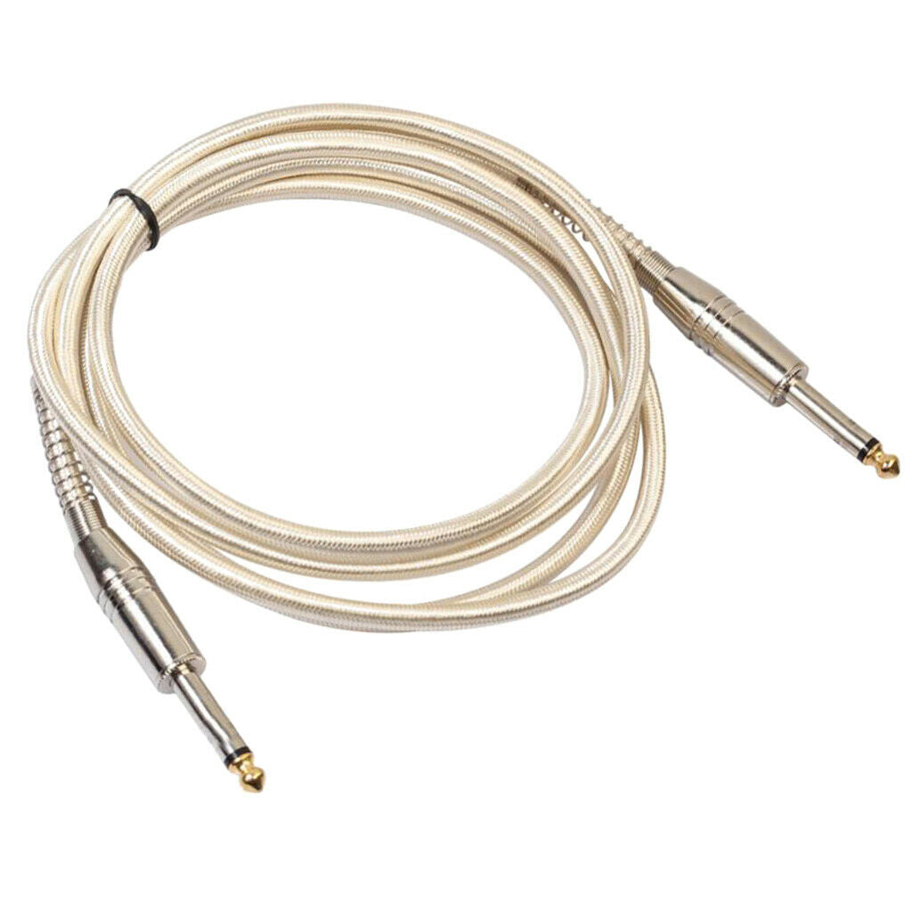 Braided 1/4'' Jack 6.35mm Mono Male to Male Audio Cable Cord Wire 300cm