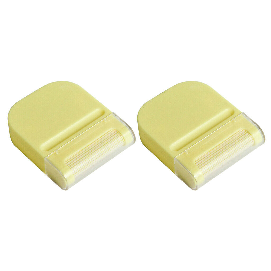 2pcs Yellow Manual Lint Remover Hair Ball Fluff Shaver Clothing Epilator