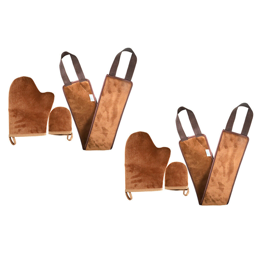 6PCS Double Side Self Tanning Mitt Applicator Kit Microfiber Glove Tools Set