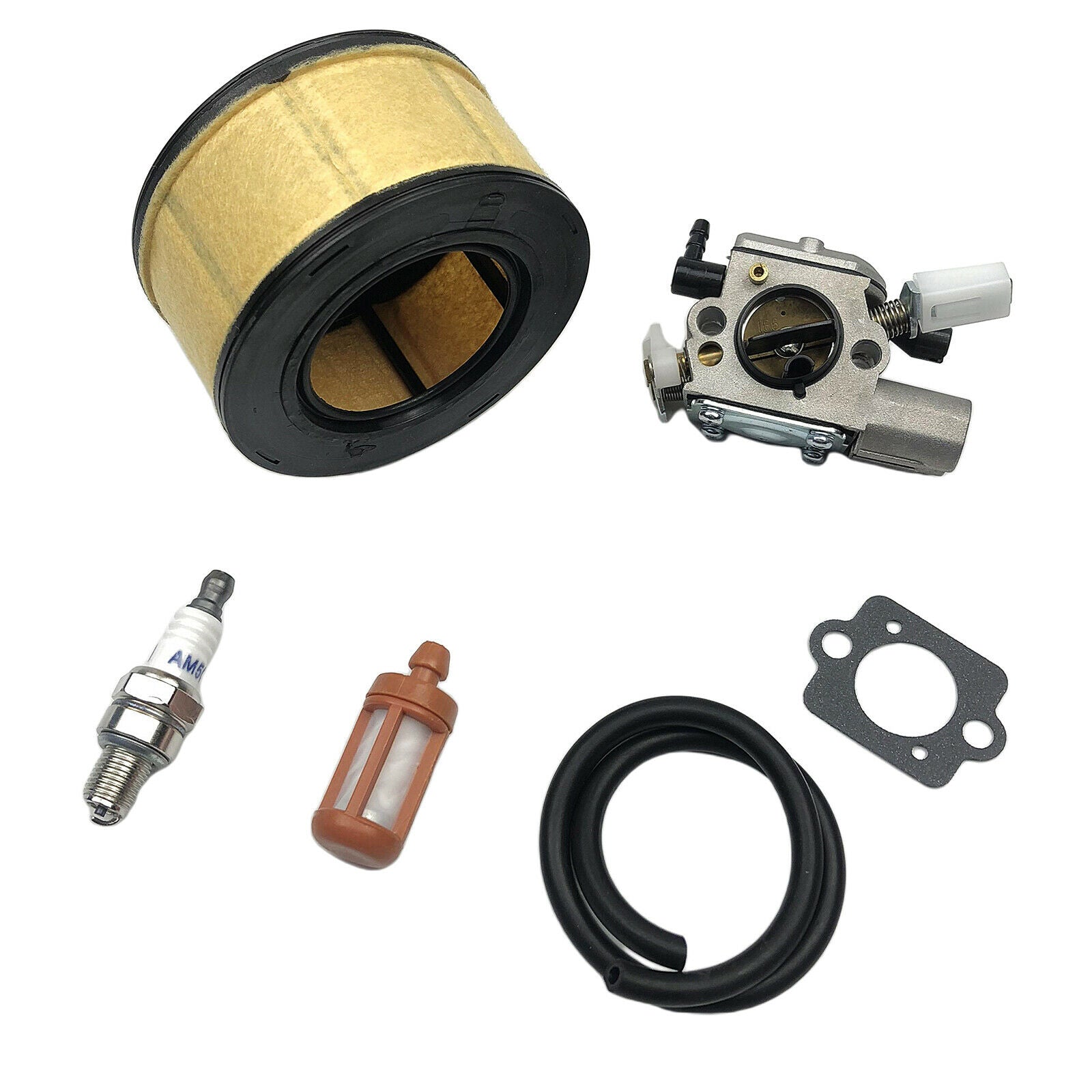 Carburetor For Stihl MS251 MS251C Chainsaw with Air Filter Lin and Spark Plugs