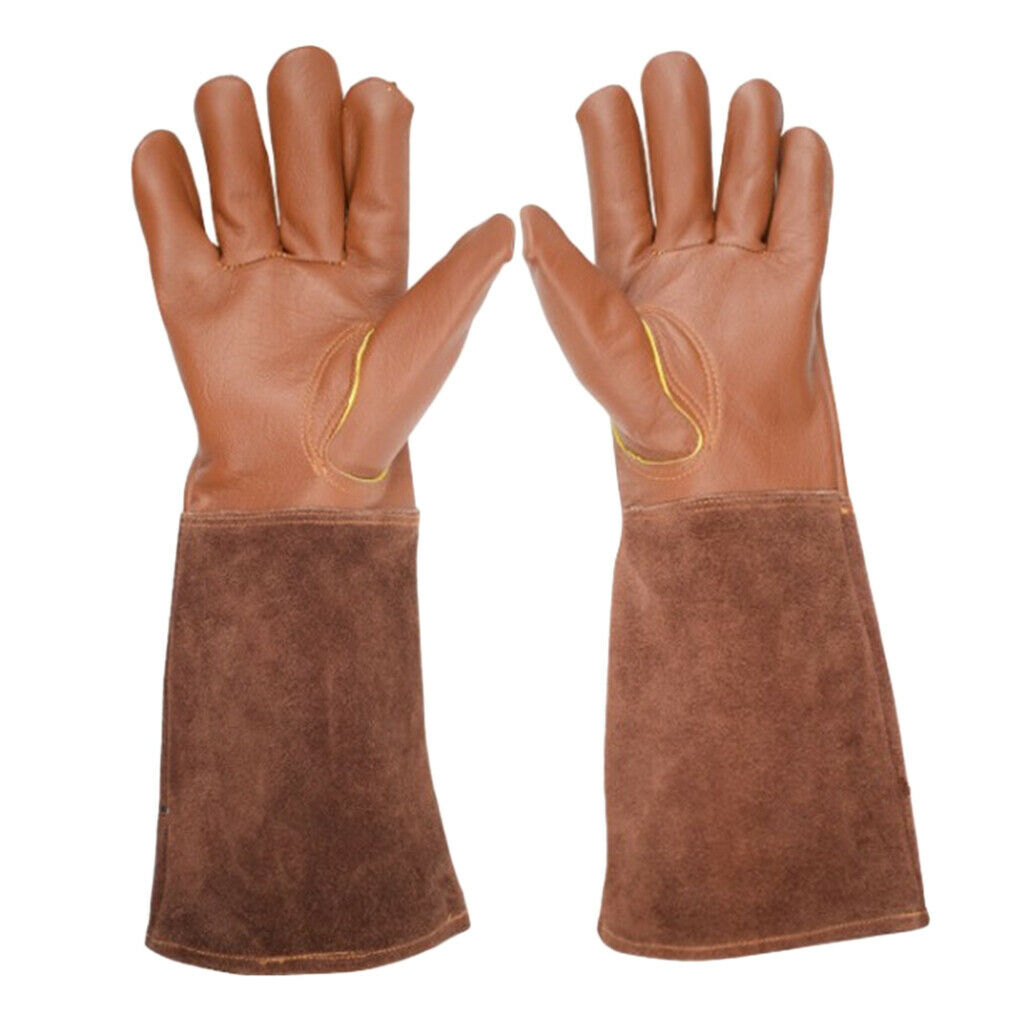 Pairs of 2 Rose Pruning Gloves Leather Gardening Gloves Work for Men S+M