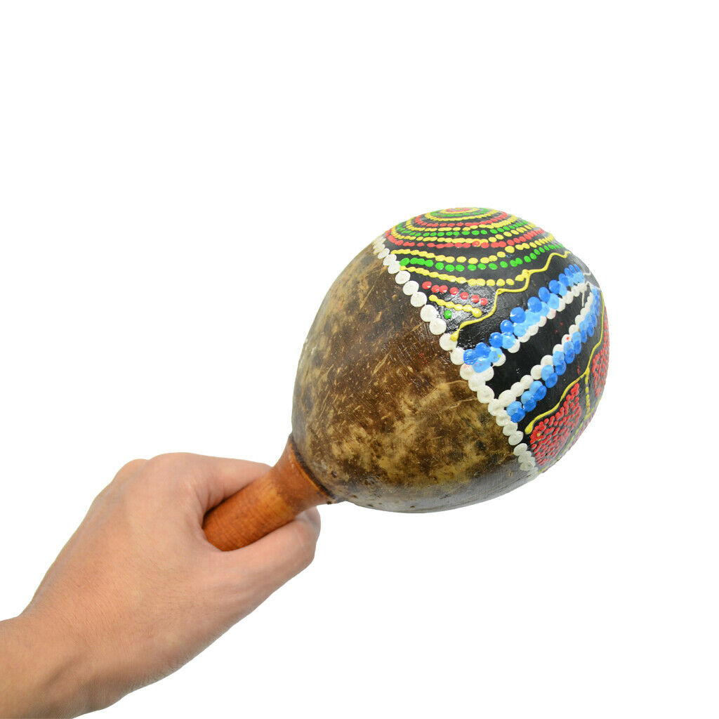 Coconut Shell+Wooden Hand Painted Maraca Sand Shaker for Kids Toys Gift