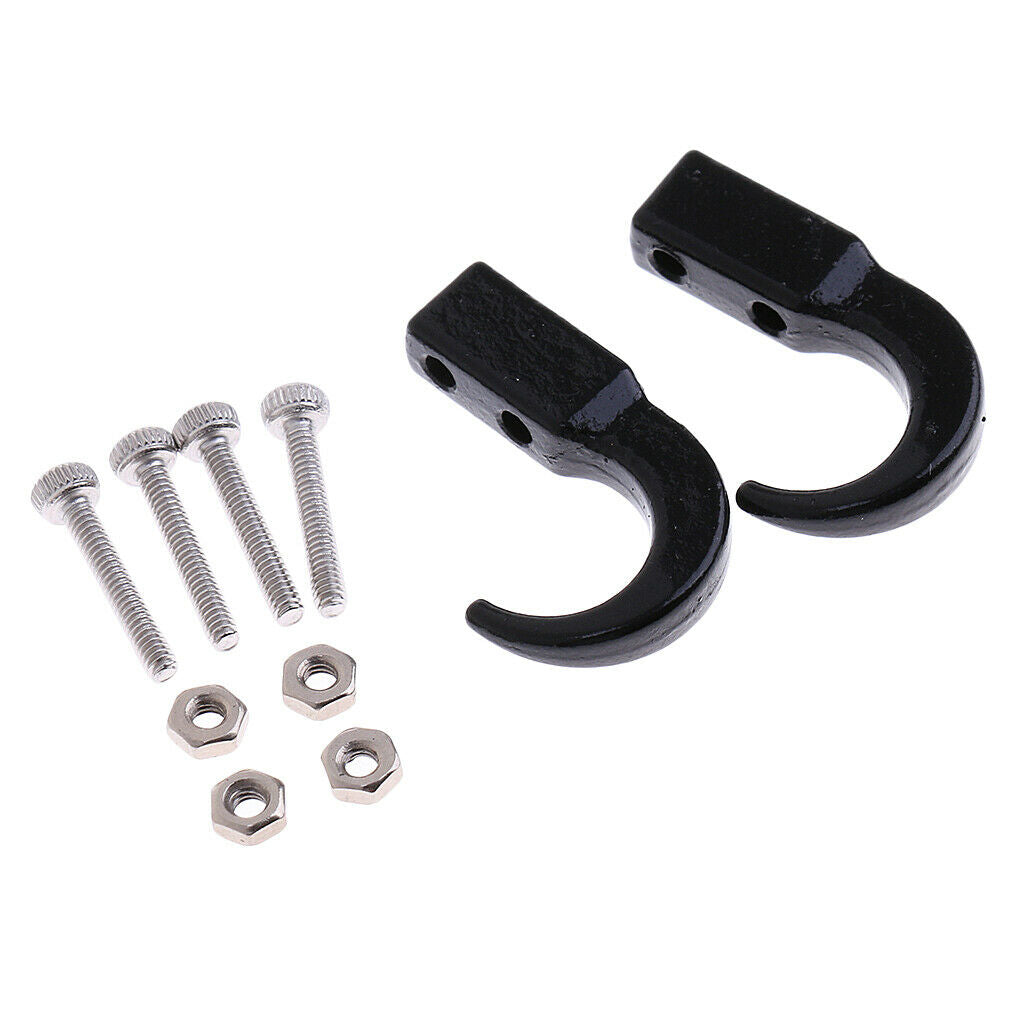 Black Metal Trailer Winch Tow Hooks for 1/10   D90 Remote Control Buggy