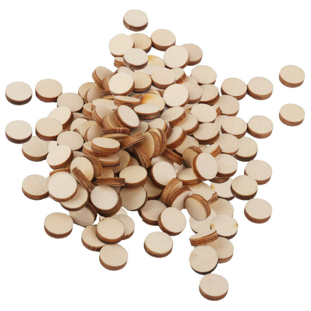 2x 100pcs Natural Wooden Circle Round Embellishments DIY Craft Scrapbooking 10mm