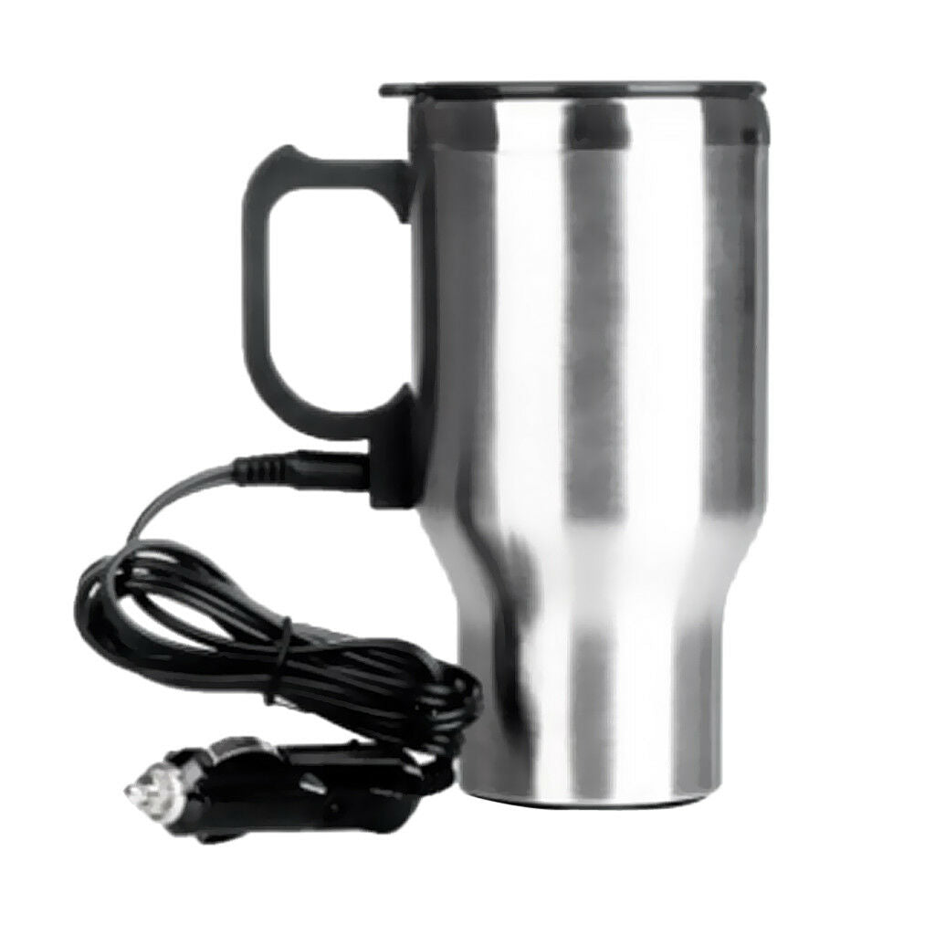Car Heated Travel Mug 12V Stainless Steel Thermal Mug For Travelling Outdoor
