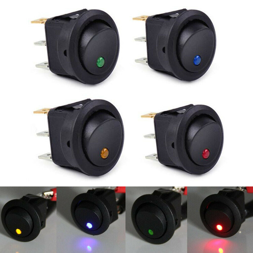 Lots 4x Waterproof ON/OFF Car 12V Round Rocker Dot Boat LED Light Toggle Switch