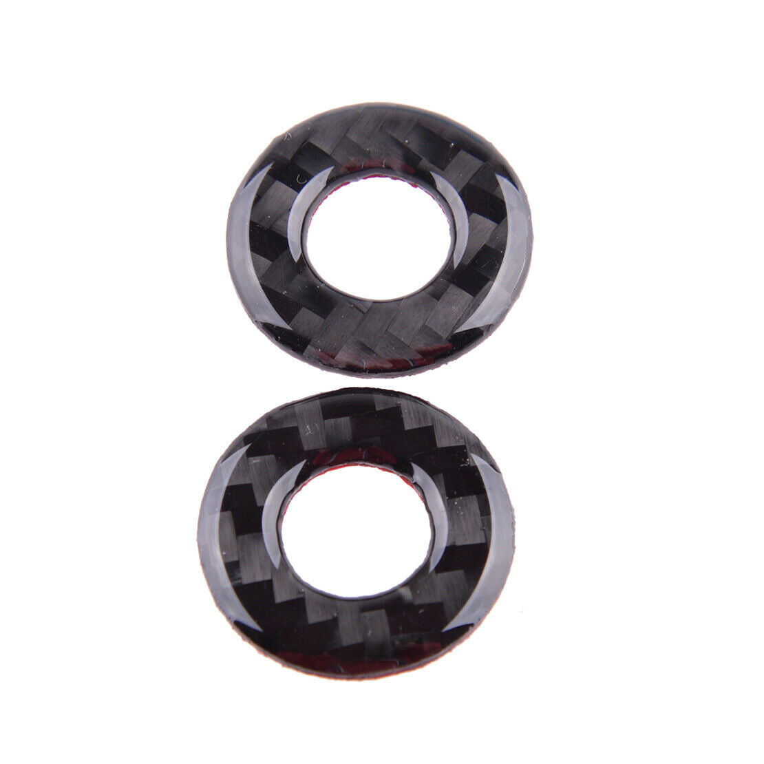 2pcs Interior Door Lock Cover Decor Carbon Fiber Fit For Dodge Challenger 08-14