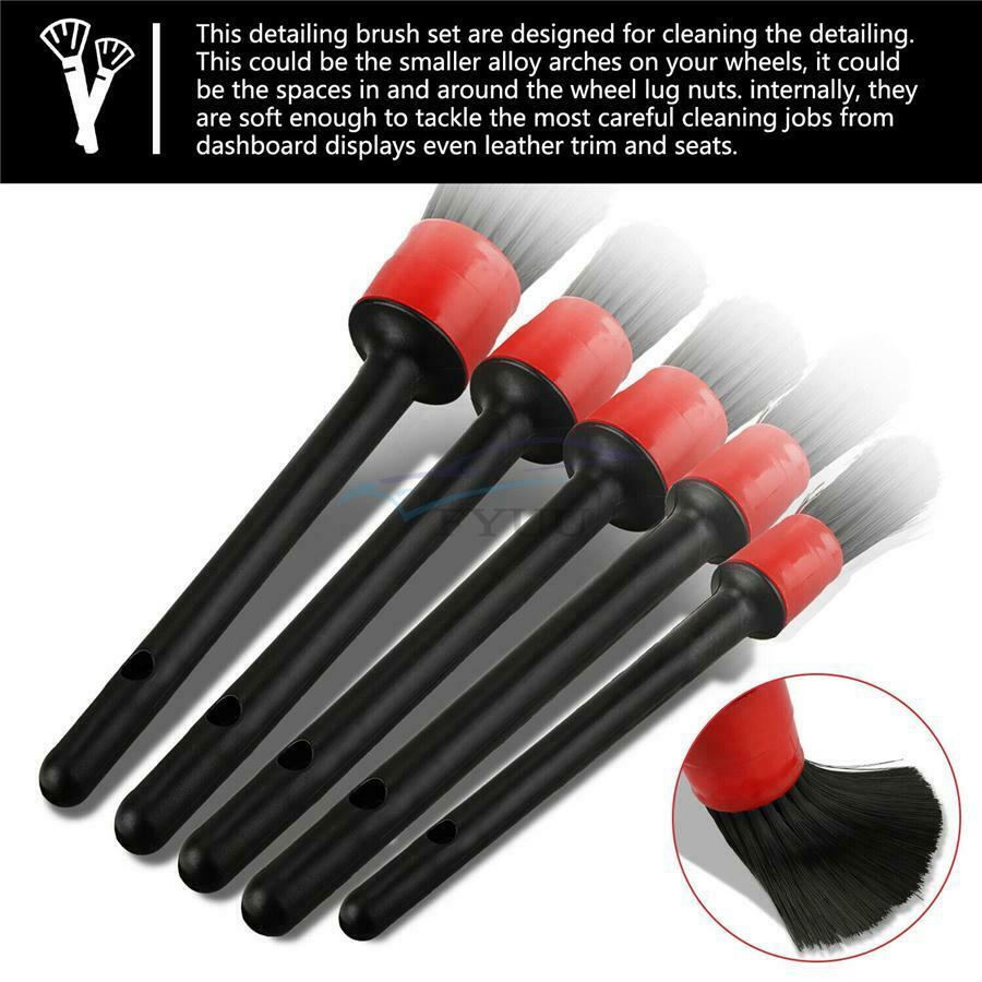 6x Car Motorcycle Wheel Rim Tire Detailing Brush Auto Care Exhaust Tip Brush Kit