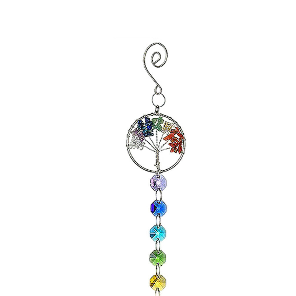 Rainbow Crystal Pendant Garden Tree Window Hanging Drops Decor Wind Chimes