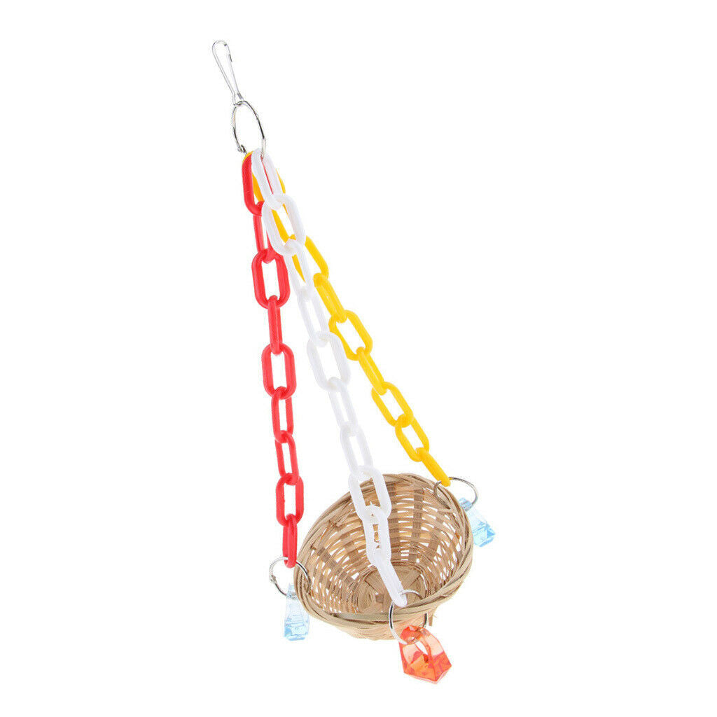 Parakeet Toys ,Bird Cage Accessories Hammock Bird Swing Toys Hanging Perch,Cages