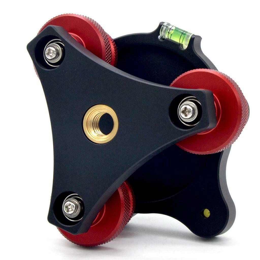 Per leveling base camera tripod head with 3/8