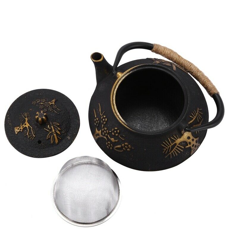Japanese Cast Iron Teapot Kettle with Stainless Steel Infuser / Strainer , PluG3