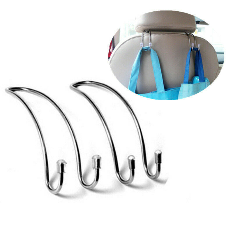 2Pcs Car Seat Headrest Hanger Bag Hook Holder for Bag Storage Auto Fastener Clip