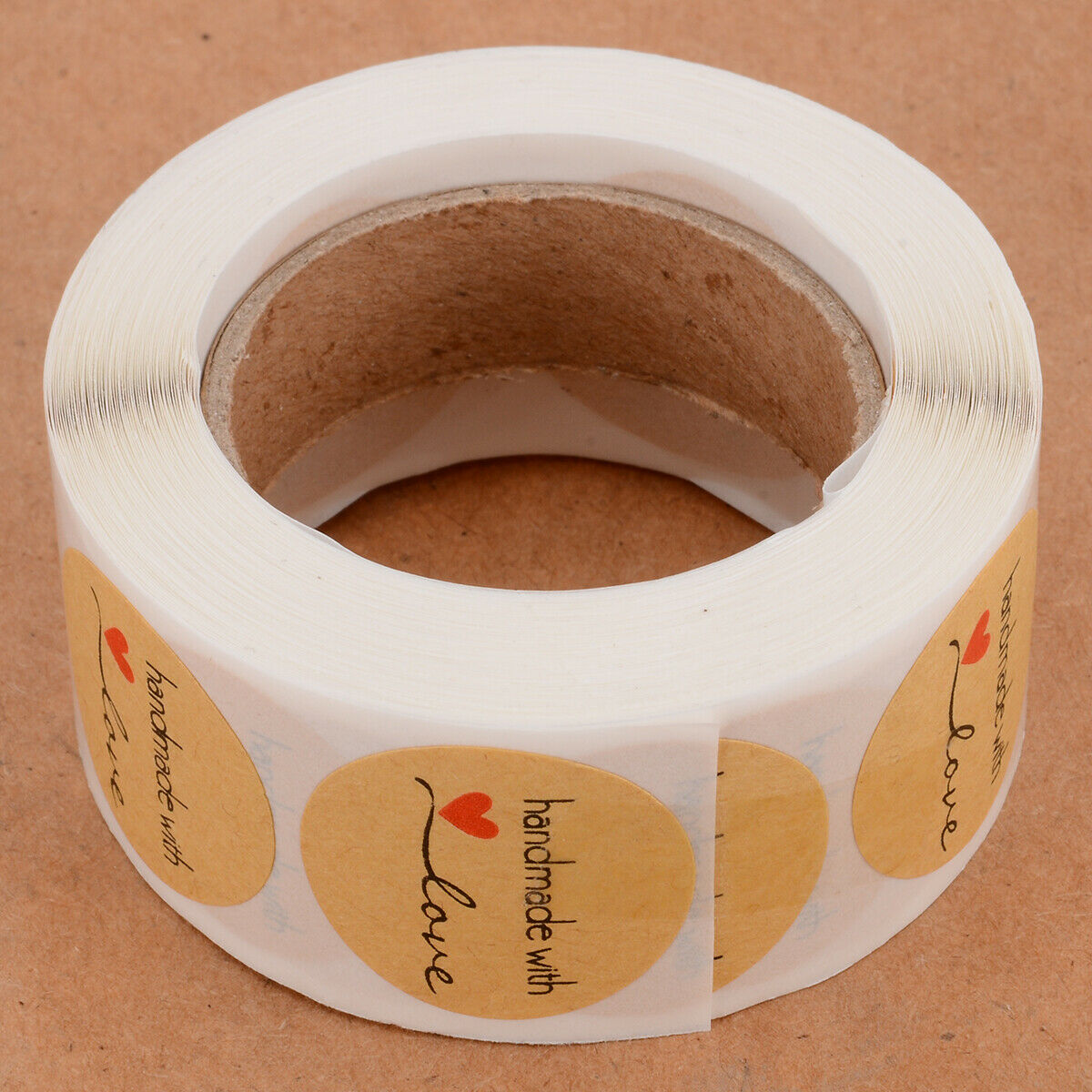 Round Thank You Hand Made With Love Labels Stickers Gift Food Craft Box
