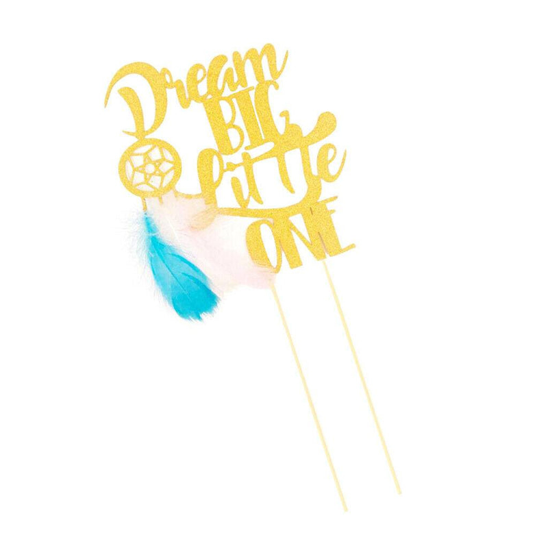 Glitter Paper Dream Big A Little   Cake Topper Birthday Party Decoration