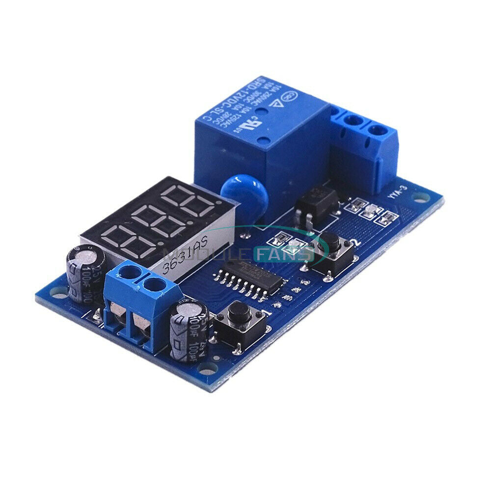 2-Button 3-digit LED DC12V Infinite Delay Timer Relay on/off Switch Loop Module