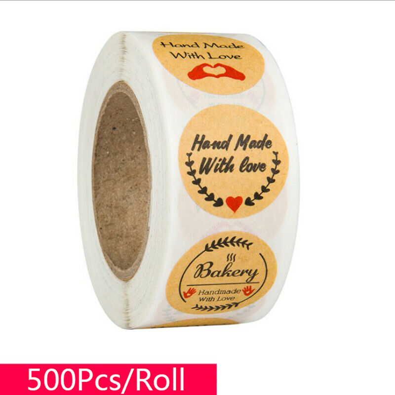 500Pcs Craft Paper Seal Label Thank You Stickers Handmade Custom Gift Bake De Rf