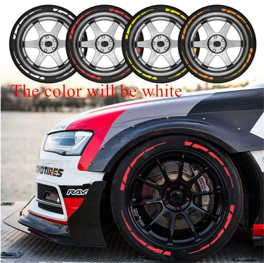 8 Pieces PVC Soft Rubber Car Tire Decals Decoration Stickers For 15" -22" Tires