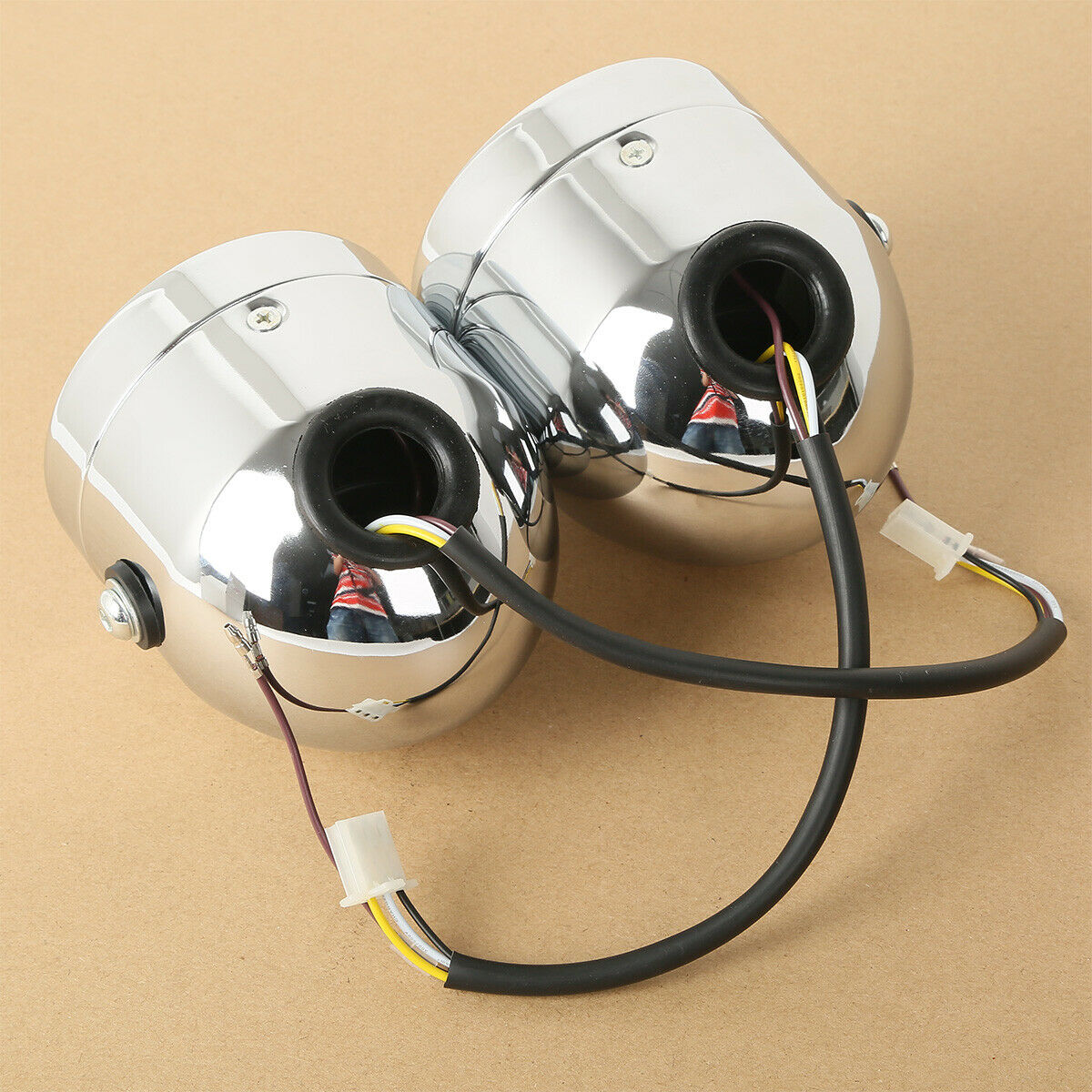 Motorcycle Twin Dual Headlight Retro Fit For Streetfighter Dirt Bike Cafe Racer