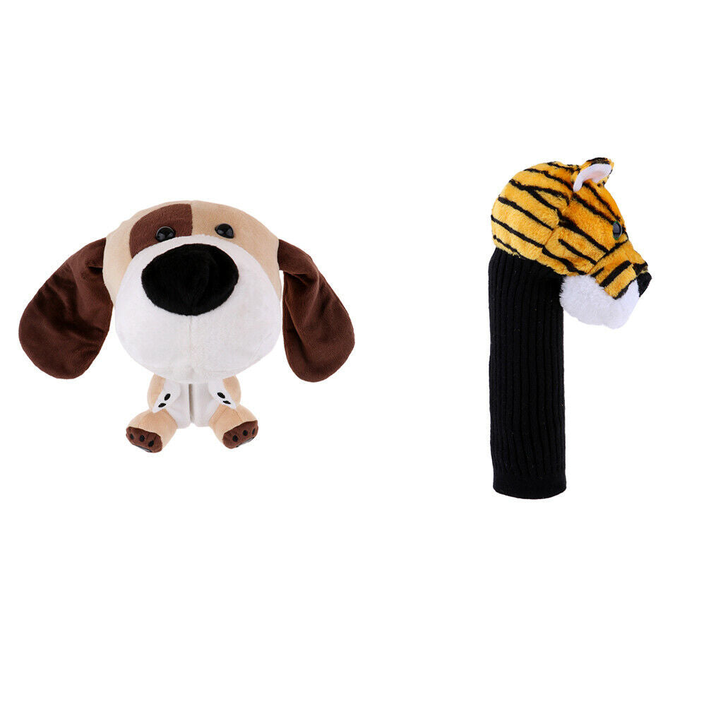 2Pcs Cute Animal Sports Golf Club Head Cover Headcover Protection Gear