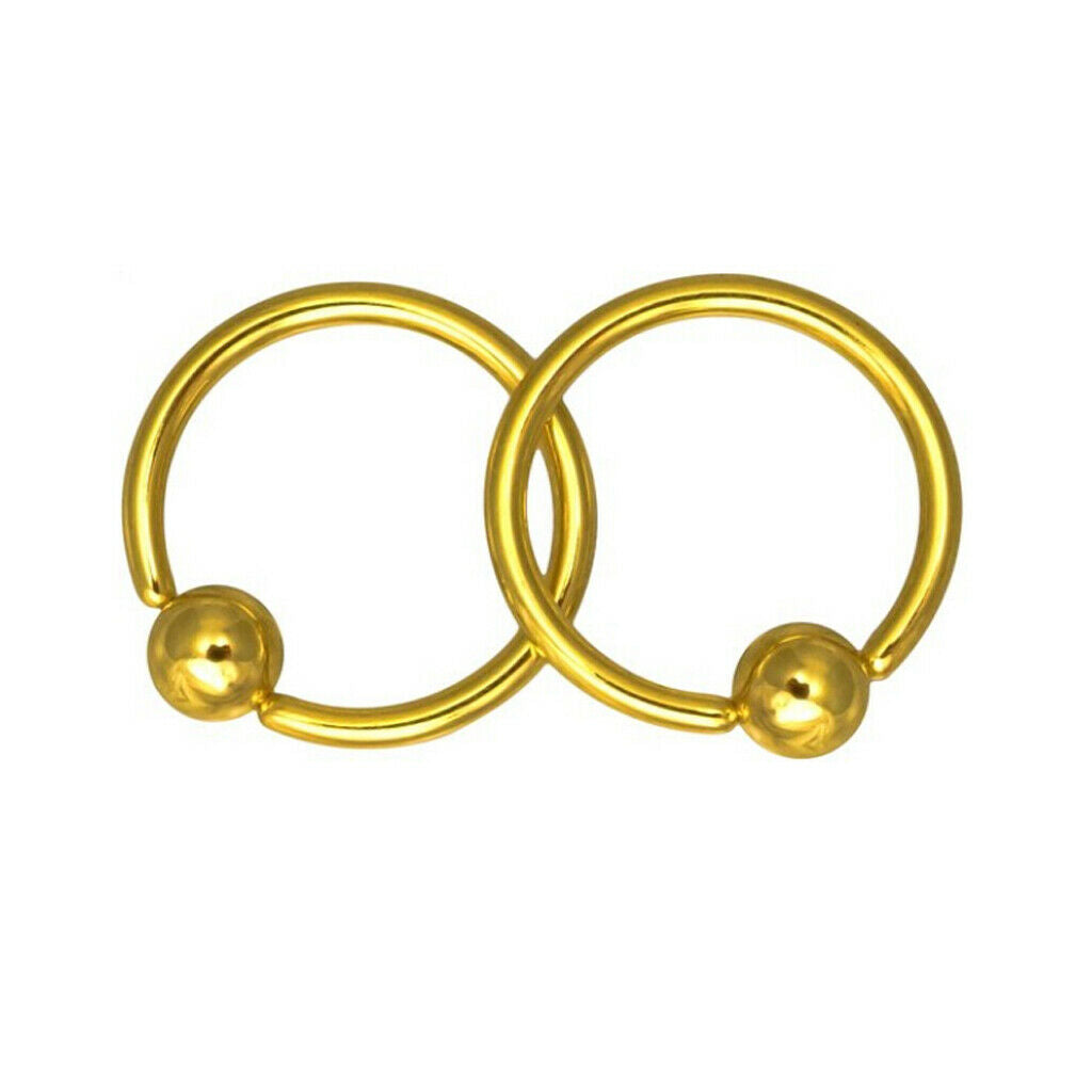 2 Pairs 16G 4mm 316L Captive Bead Nose Hoop Piercing Rings for Men Women