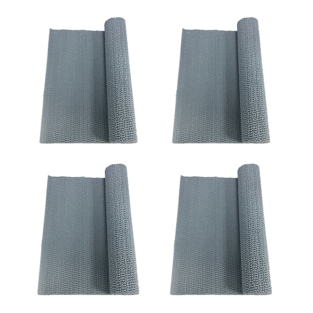 4 Rolls PVC Cabinet Shelf Drawer Liner Non-Adhesive Waterproof Non-Slip Mat for