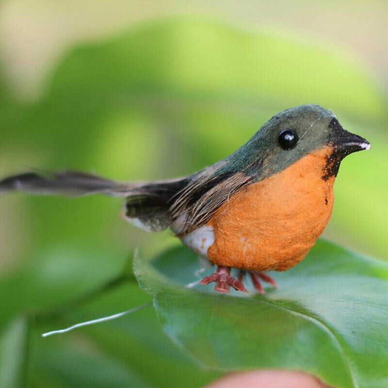 1Pcs Robin Bird Christmas Mini Artificial Bird Christmas Tree Decoratio.l8
