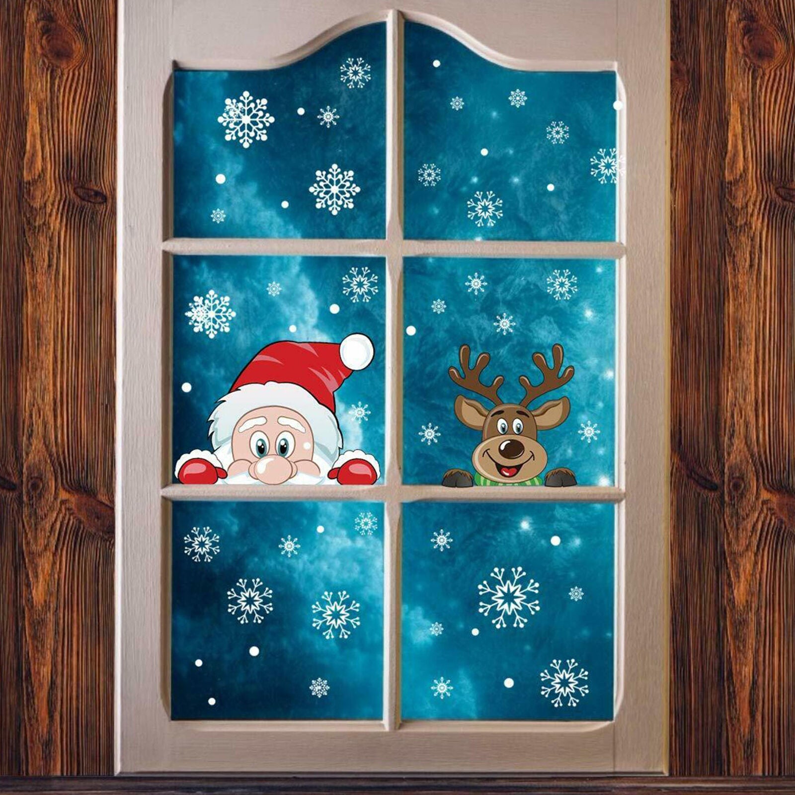 Christmas Window Clings Snowflake Reindeer Santa Claus Window Stickers