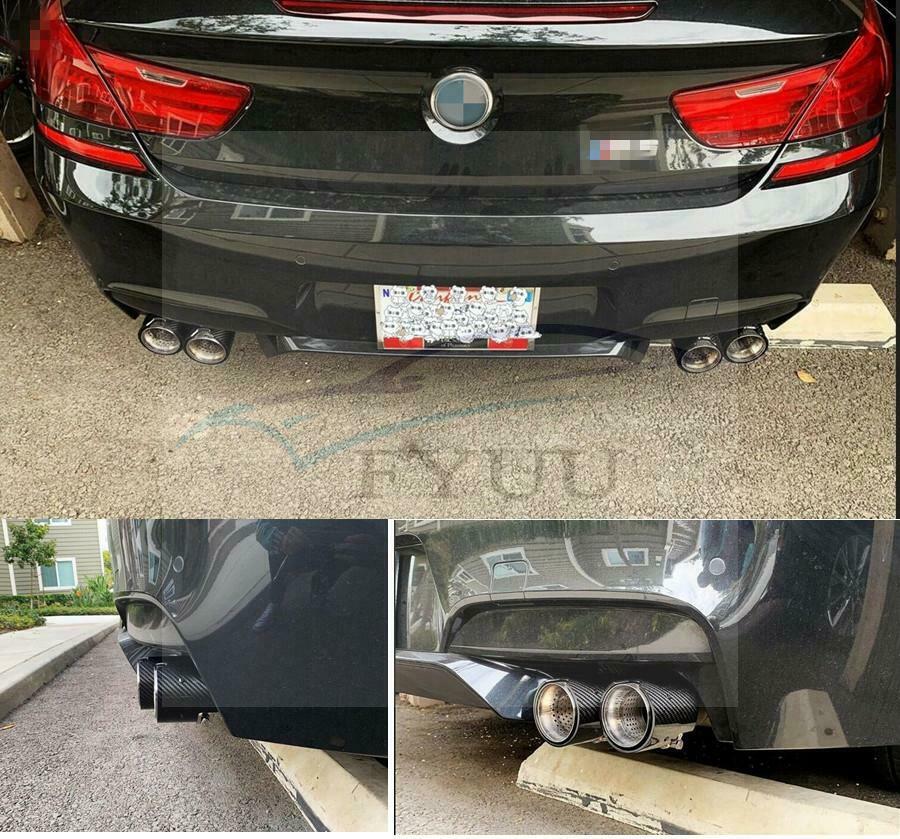 1x 66mm Inlet Matte Carbon Fiber Exhaust Pipe Trim Tip For BMW M Performance