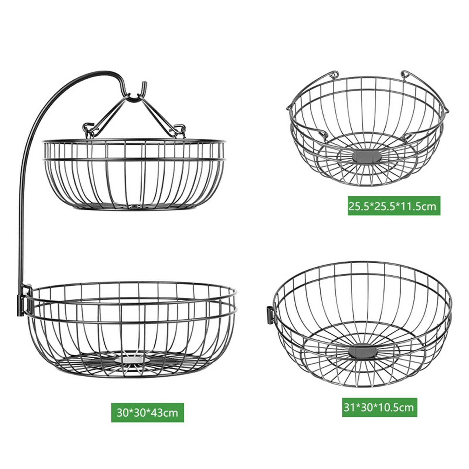 Countertop Fruit Storage Basket Rack for Vegetables Kitchen Restaurant Table