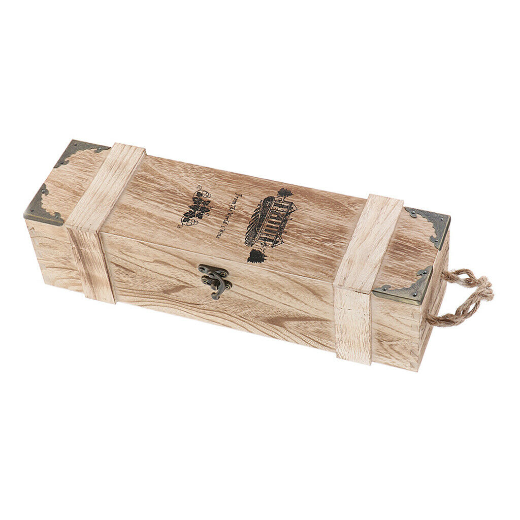 2Pcs Personality Wood Single Wine Box Carrier Best Gift Packaging Case