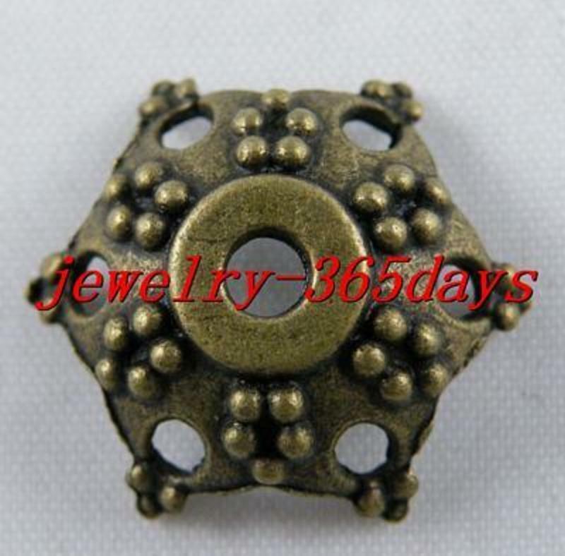 15pcs Bronze Color Beautiful Flower Bead Caps 22x9mm 11794