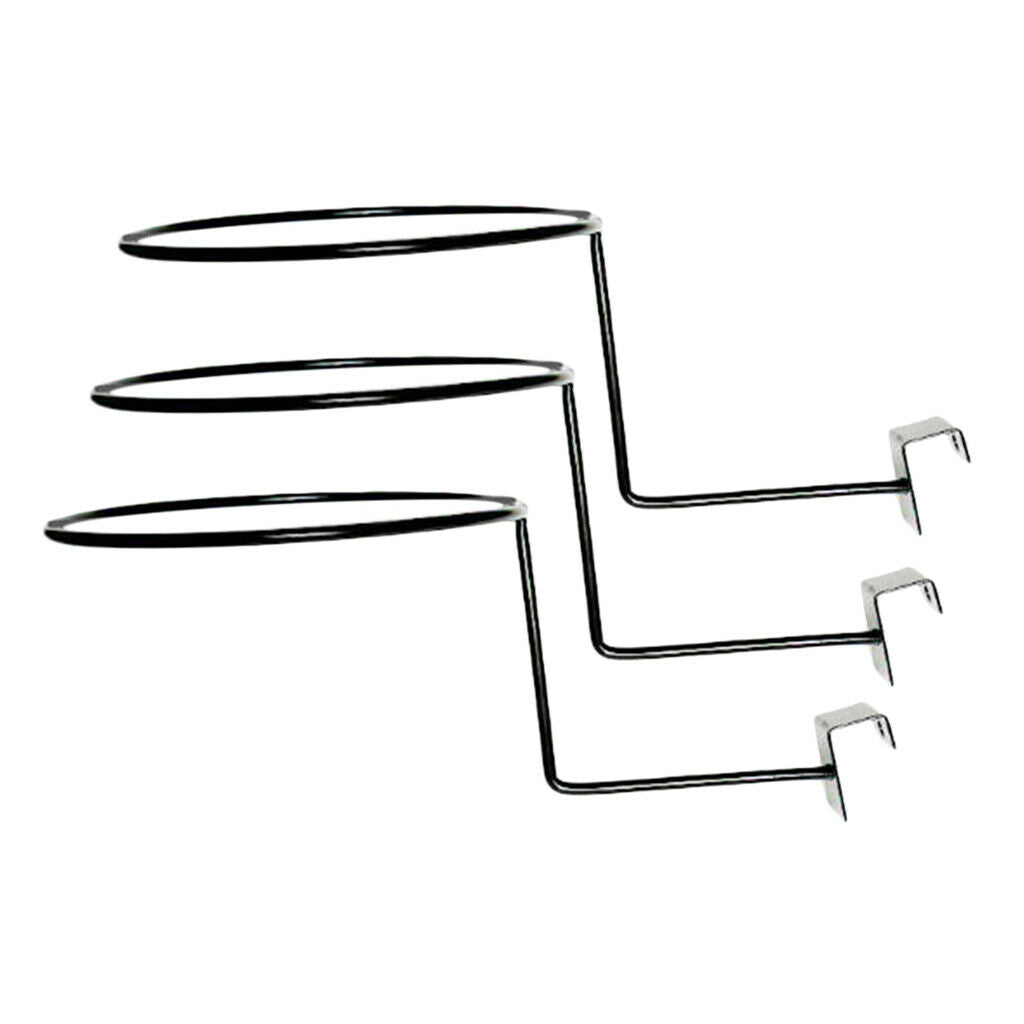 6x Wall Mounted Metal Helmet Display Holder Hanger for Top Sun Hat Black