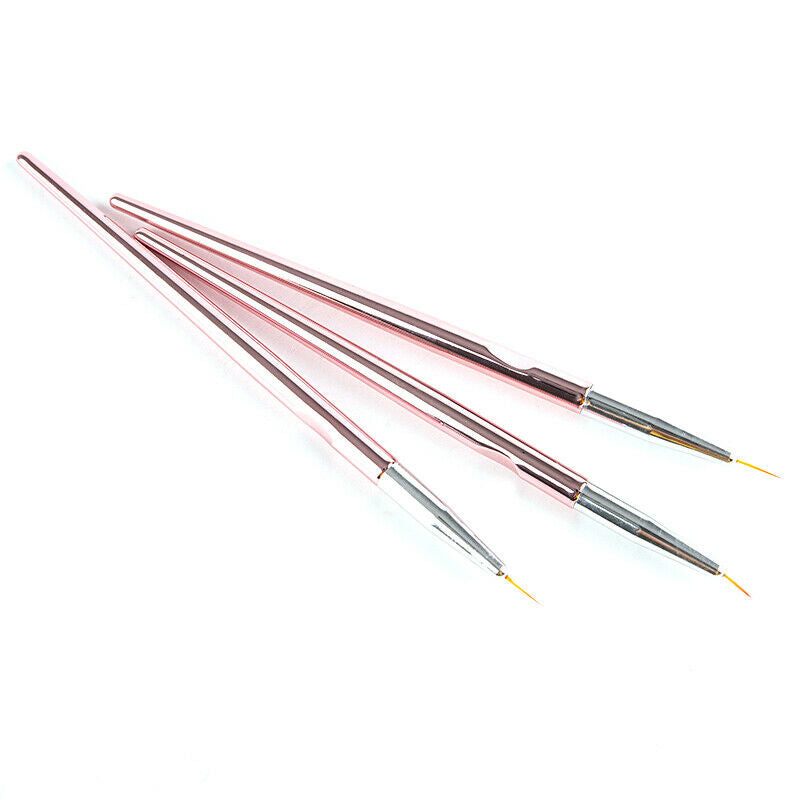 3Pcs/Set Nail Art Fine Liner Painting Pen Brushes Drawing Flower Striping Des Tt