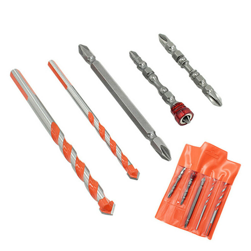 5x Multifunction Tile Glass Drill Bits Electric Screwdriver Batch Head