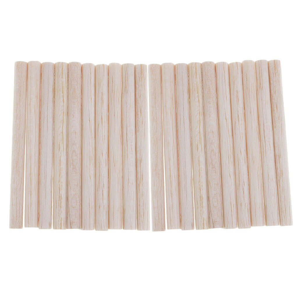 20Pc 8mm Balsa Wood Round Wooden Stick for Kids Children DIY Ornament 100mm