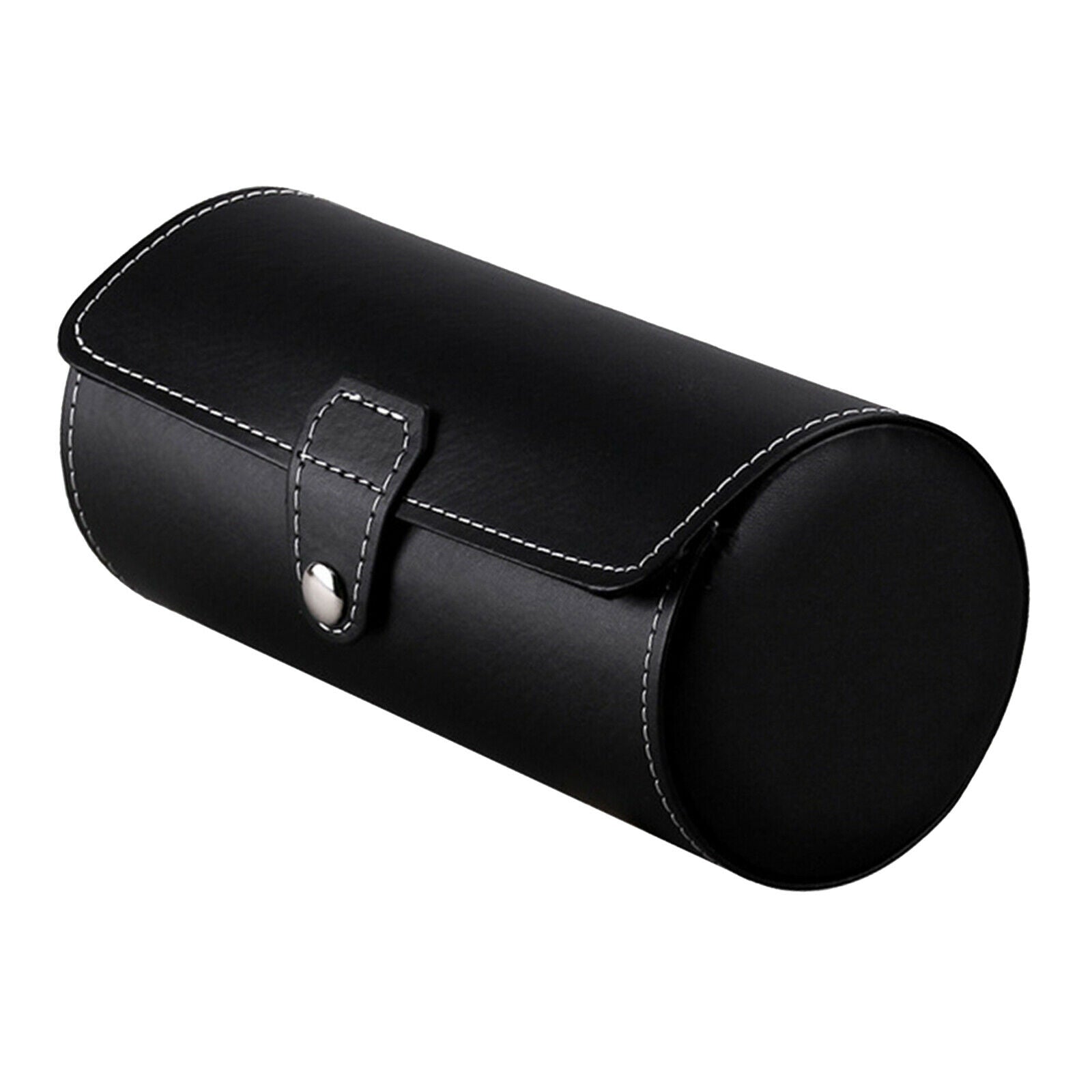 Stylish 3Slot PU Watch Roll Container Box for Wristwatch Holder Black