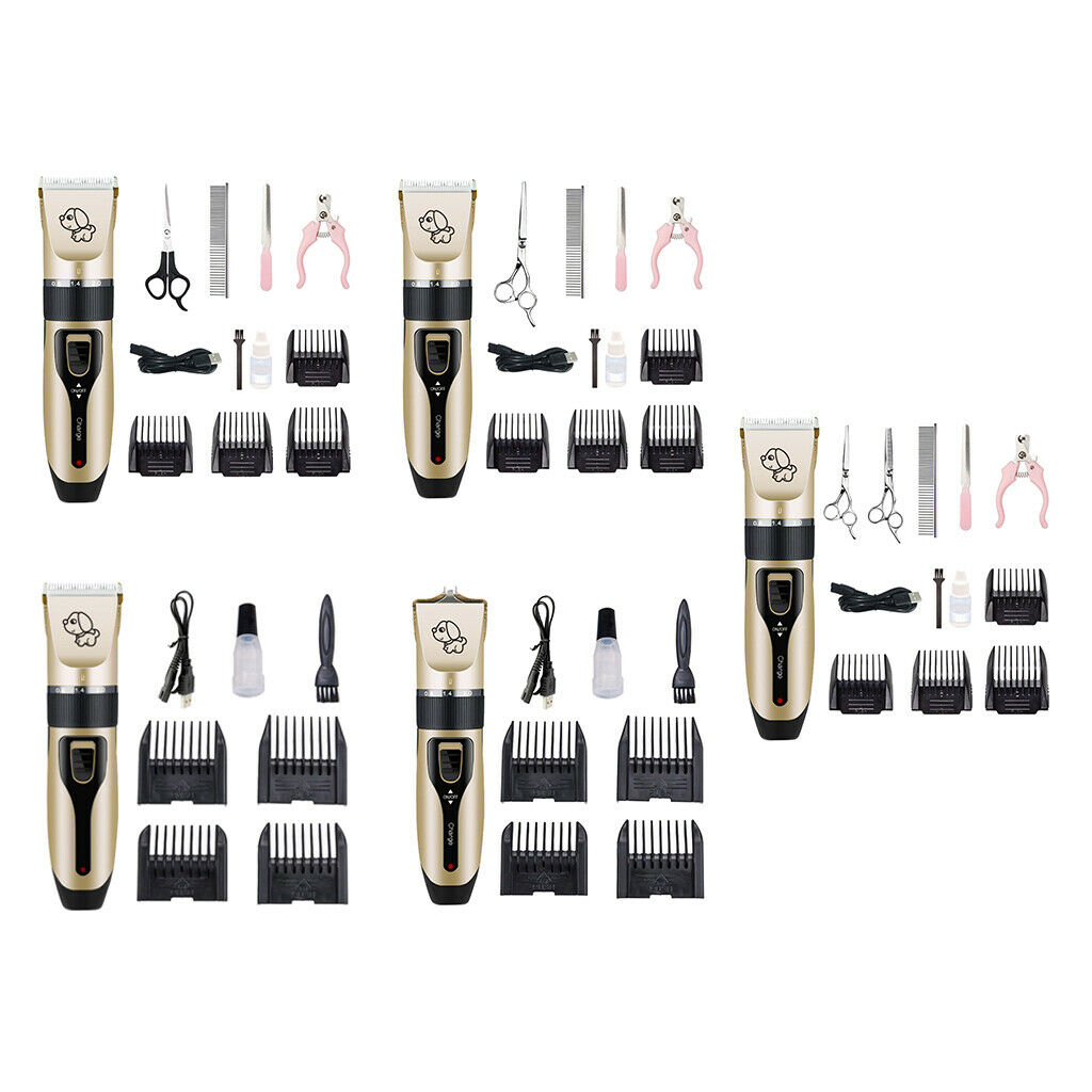 Set of 2 3.7V Low Noise Dog Shaver Clippers USB Rechargable Dog Hair Trimmer