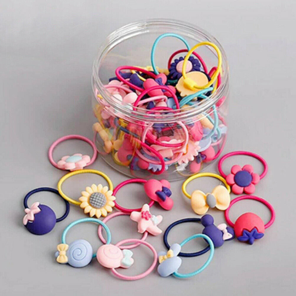 10Pcs Girl hair band ties rope ring elastic hairband ponytai.l8