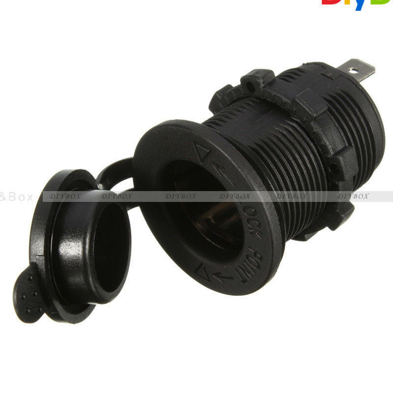 12-24V Motorcar Lighter Duct Power Supply Jack Waterproof Cover Plug 60cm Cable