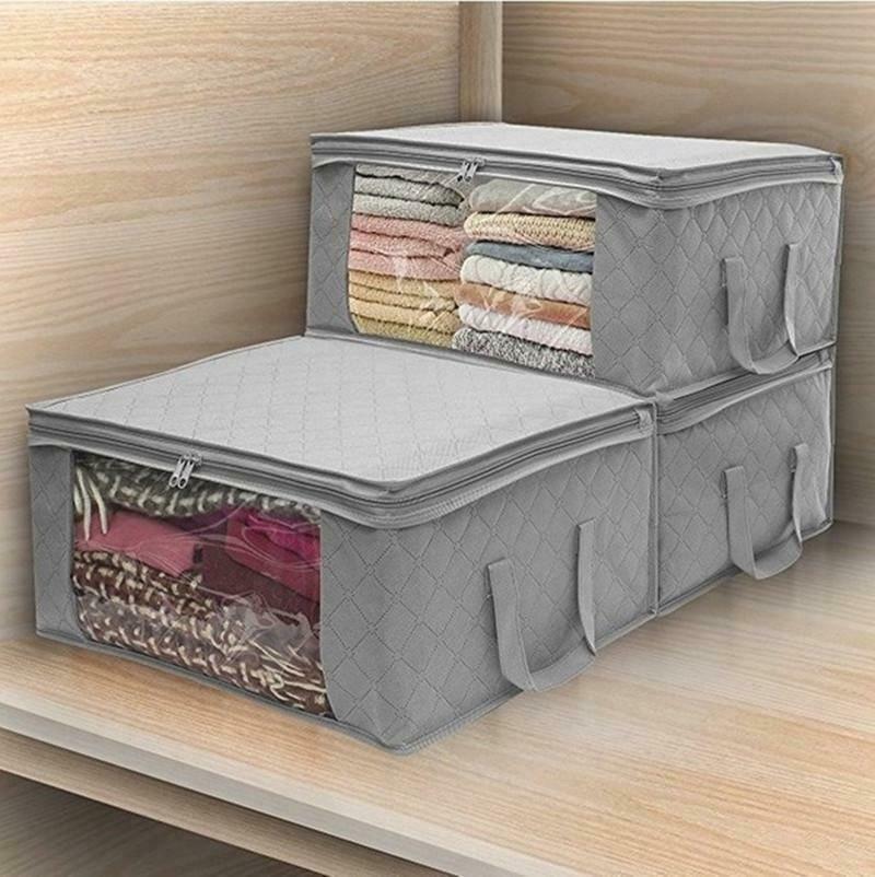 Foldable Storage Bag Clothes Blanket Quilt Closet Sweater Organizer Box Pouches