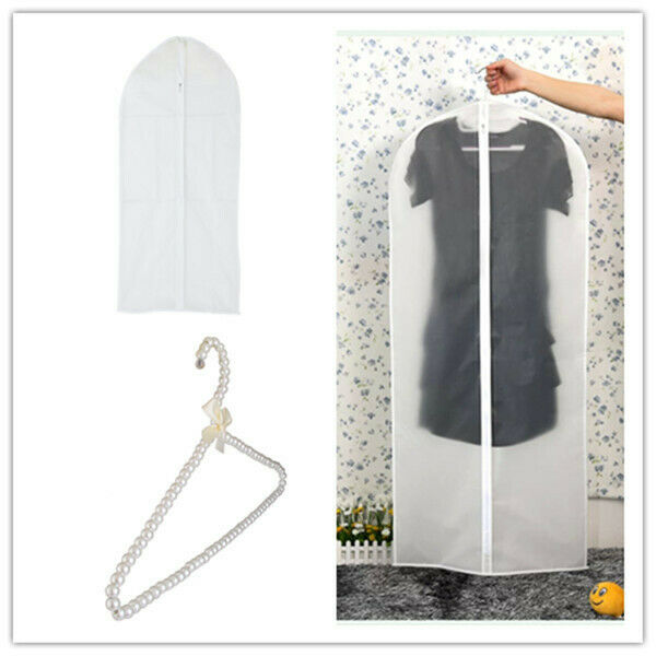 Home Pearls Clothes Hangers Hook+Dustproof Covers Storage Dress Garment Bags