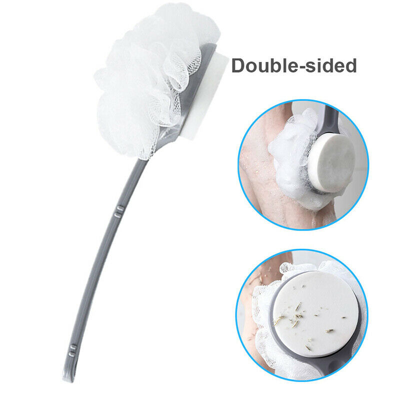 Sided Long Handle Body Shower Back Brush Skin Massage Scrubber Bath Spong.l8