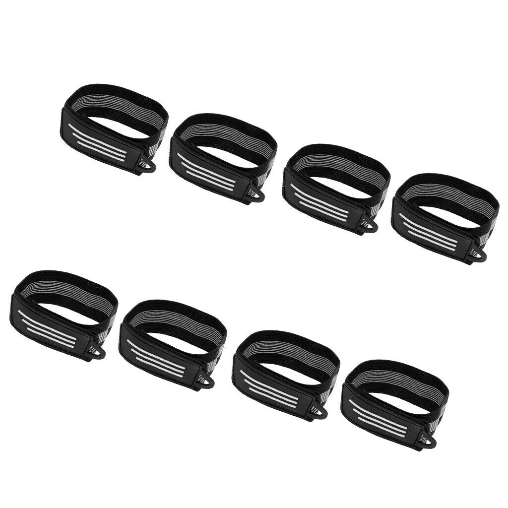 4 Pairs Cycling Reflective Ankle Leg Bind Bandage Pant Band Strap Rider Gear