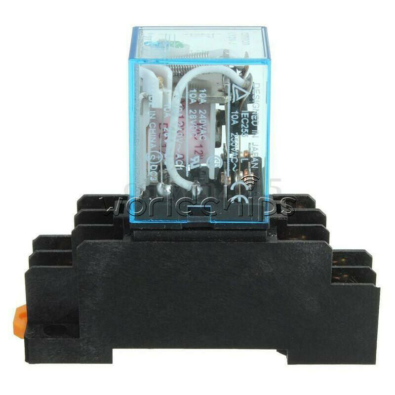1Set DC 12V Smal Relays OMROM LY2NJ DC 12V 10A 8PIN +Socket Base