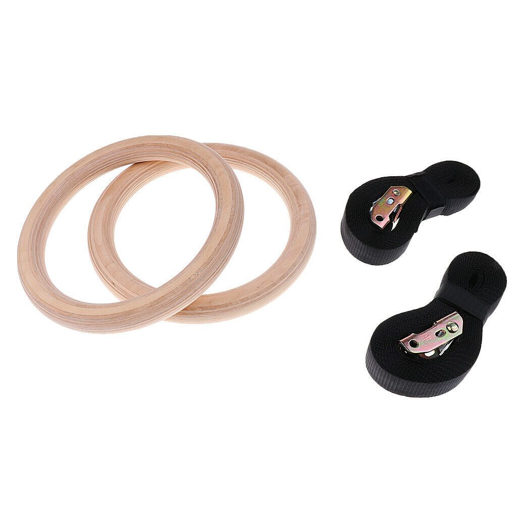 Durable Deluxe Gymnastic Rings Gym Pull Up Ring Heavy Duty Accessories
