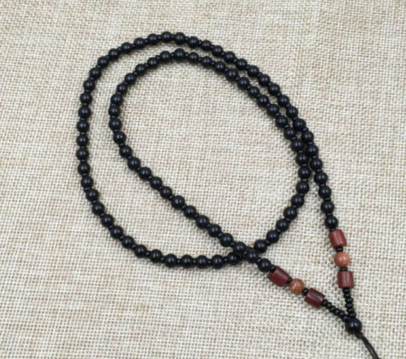 10pcs China Natural Black Jade Gems Beads Necklace - Beaded Necklace for Pendant